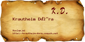 Krautheim Dóra névjegykártya